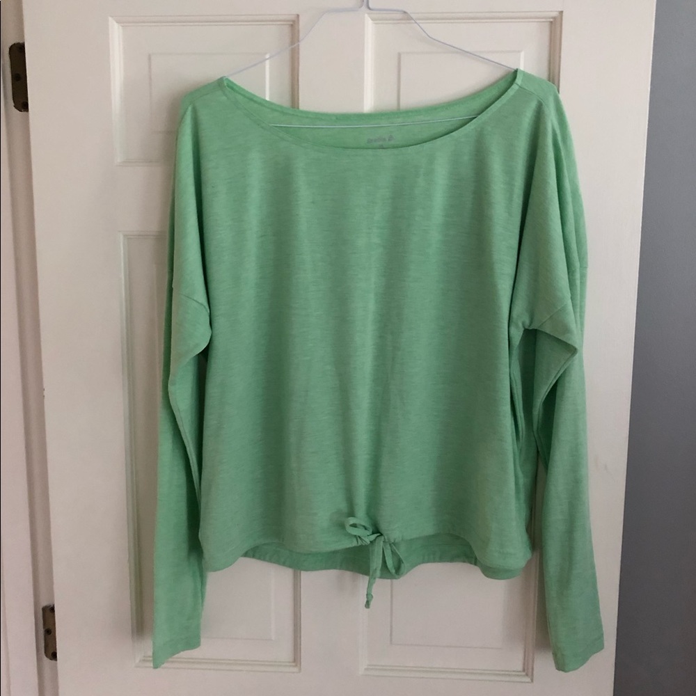 Green Cinch Bottom Tie Reebok Shirt